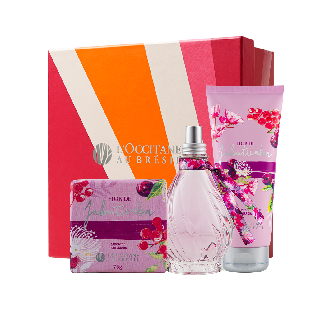 Presente Flor de Jabuticaba: Sabonete, Leite Corporal e Deo Colônia